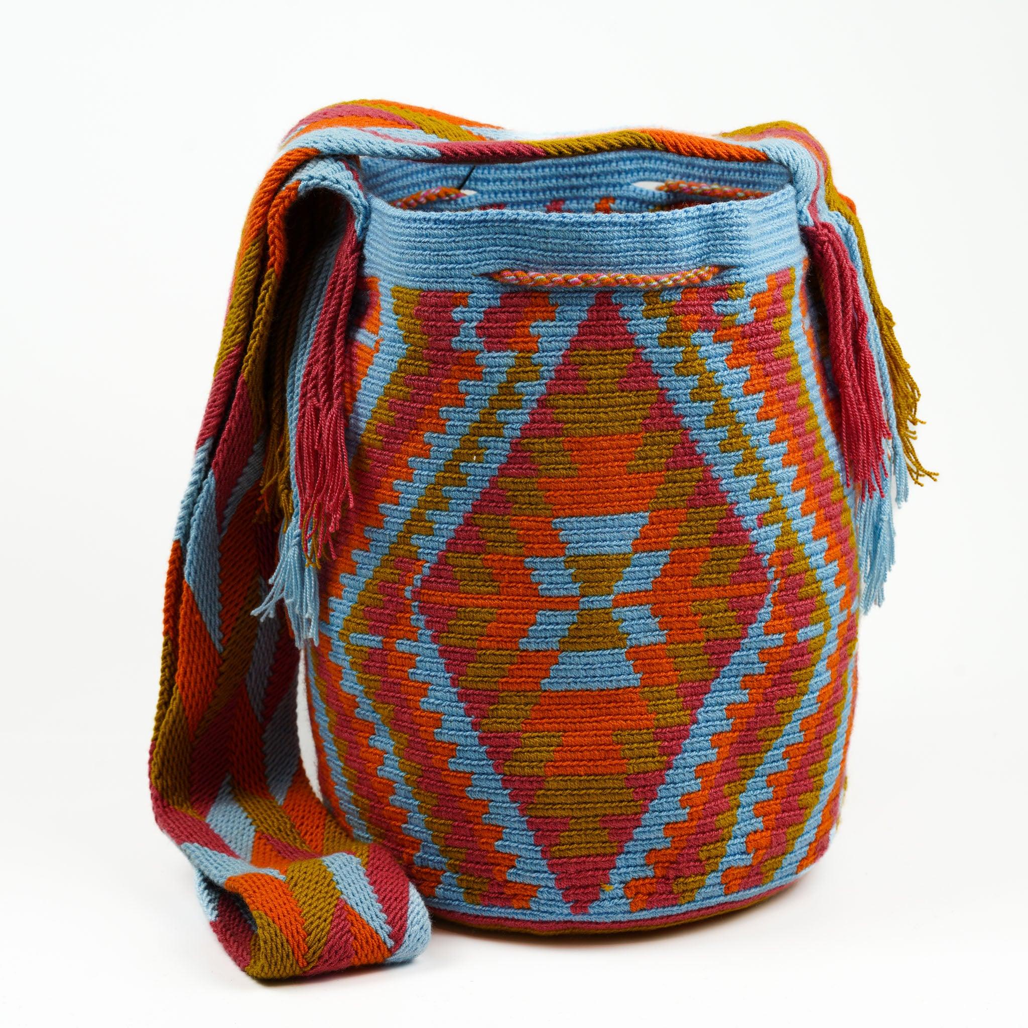 Large Crossbody Bag Blue & Orange - Mochila