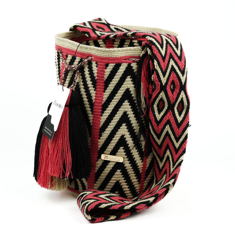 Large Crossbody Bag Rose and Beige - Mochila