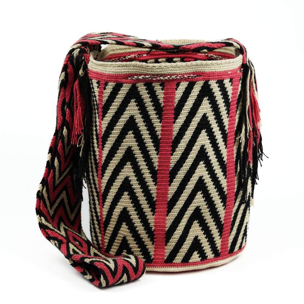 Large Crossbody Bag Rose and Beige - Mochila