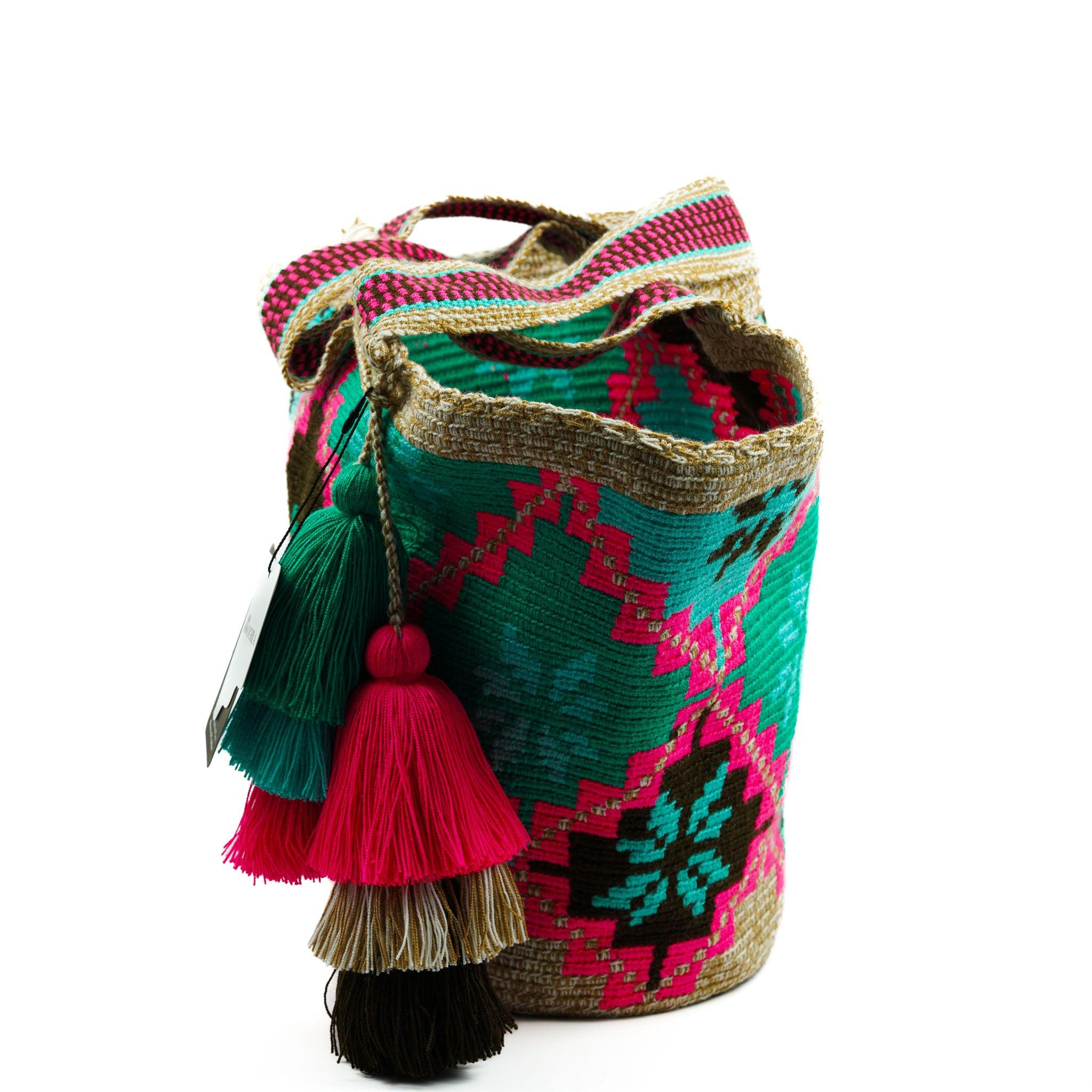 Shoulder Beach Bag Pink & Blue - Mochila