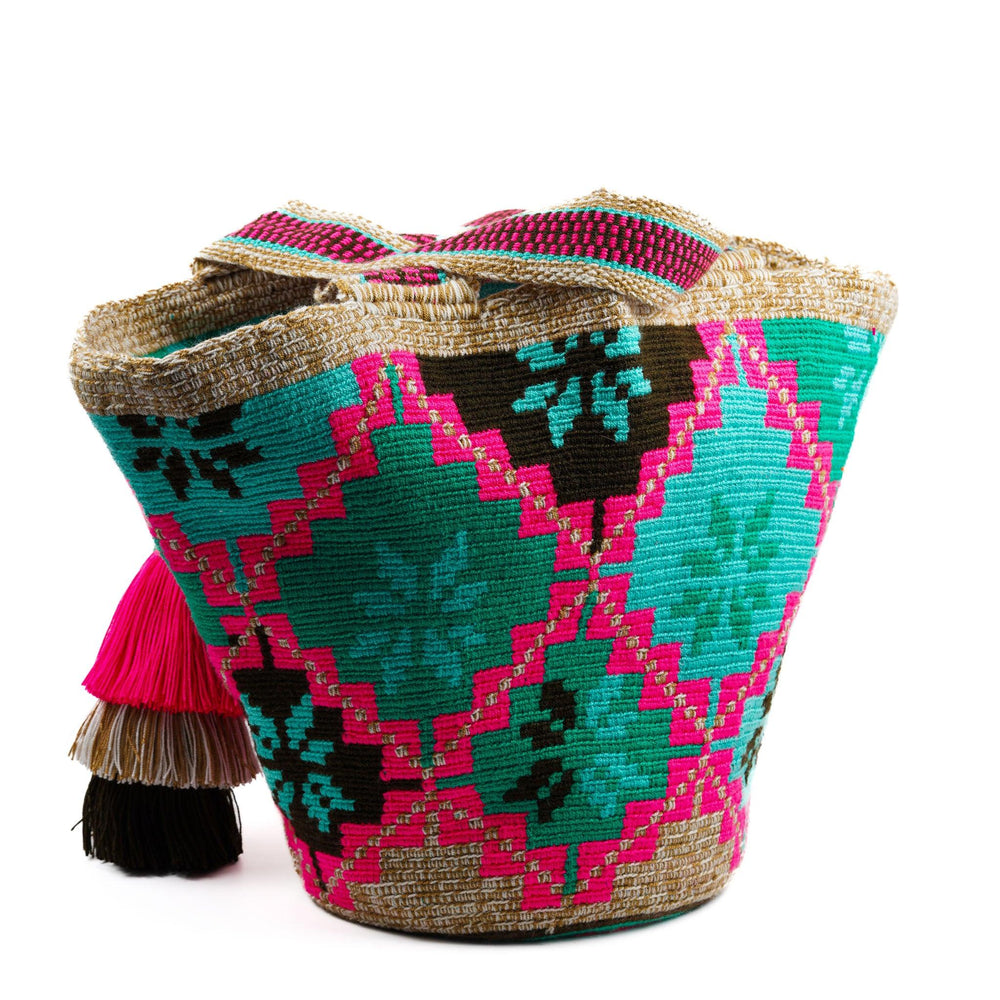 Shoulder Beach Bag Pink & Blue - Mochila