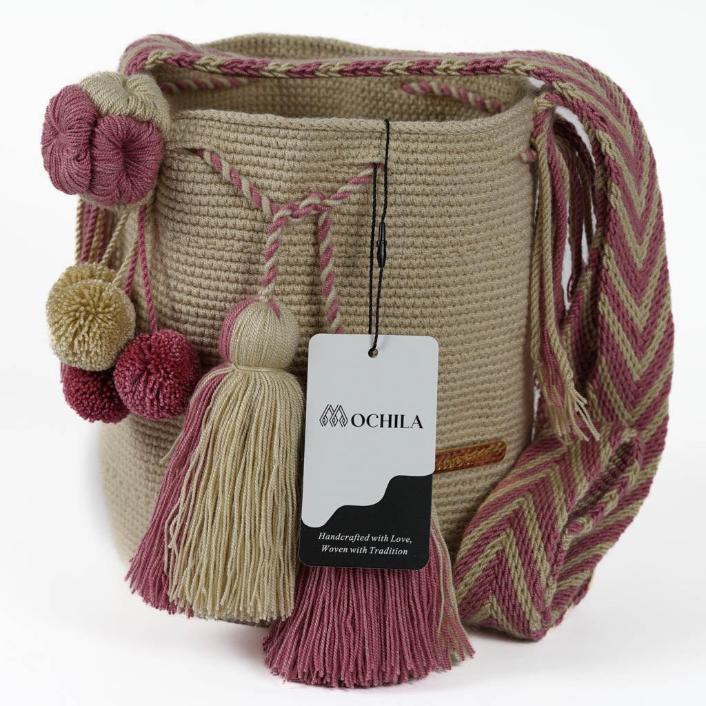 Medium Crossbody Bag Beige & Pink