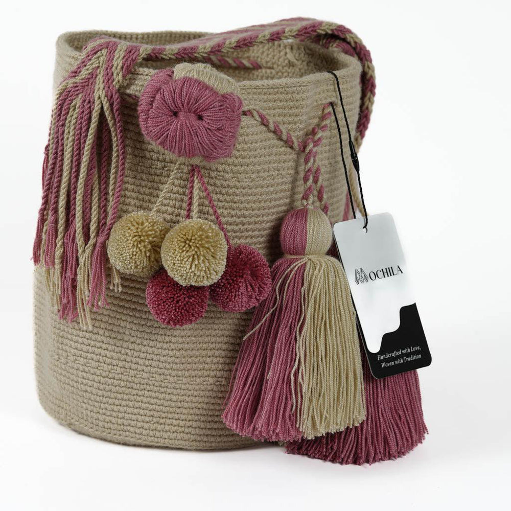 Medium Crossbody Bag Beige & Pink