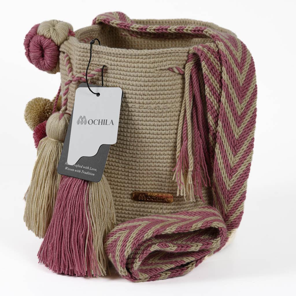 Medium Crossbody Bag Beige & Pink