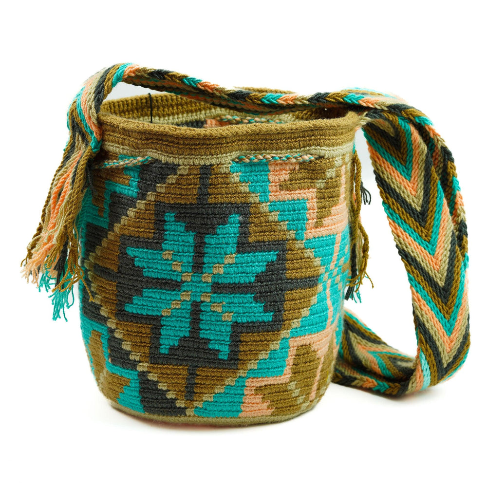 Medium Crossbody Bag Blue Flower - Mochila