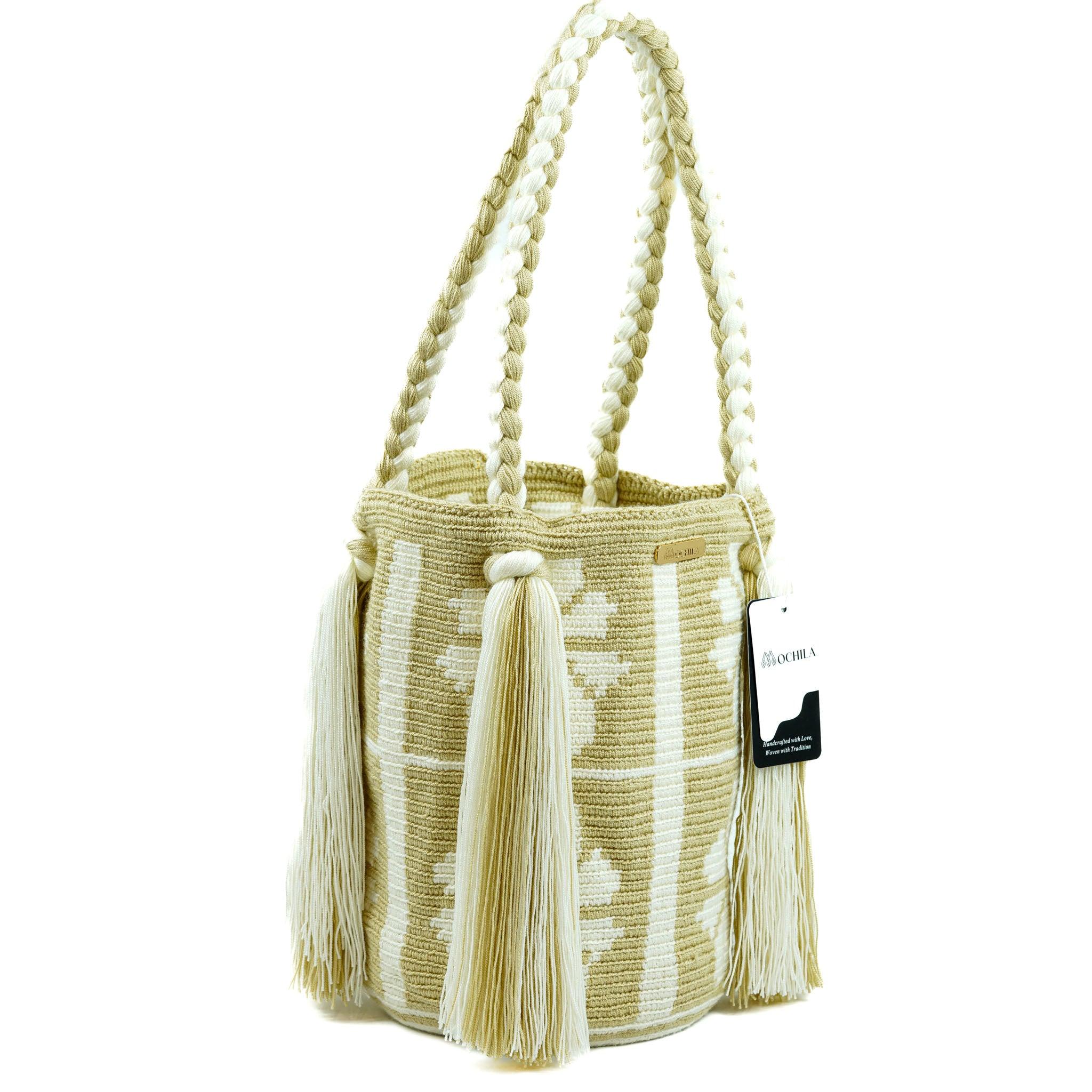 Large Tote Bag White Flower - Mochila
