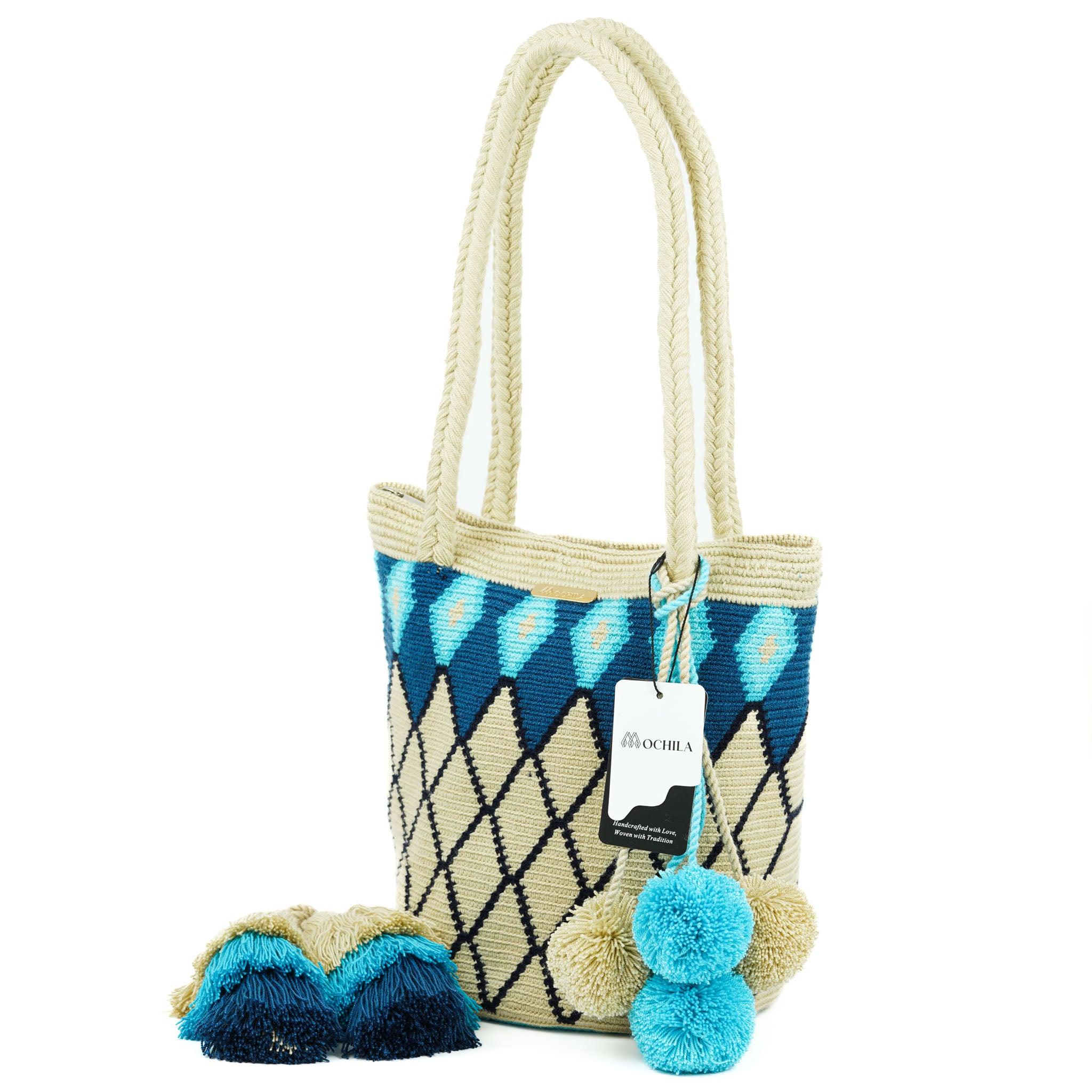 Large Tote Bag Blue Design - Mochila
