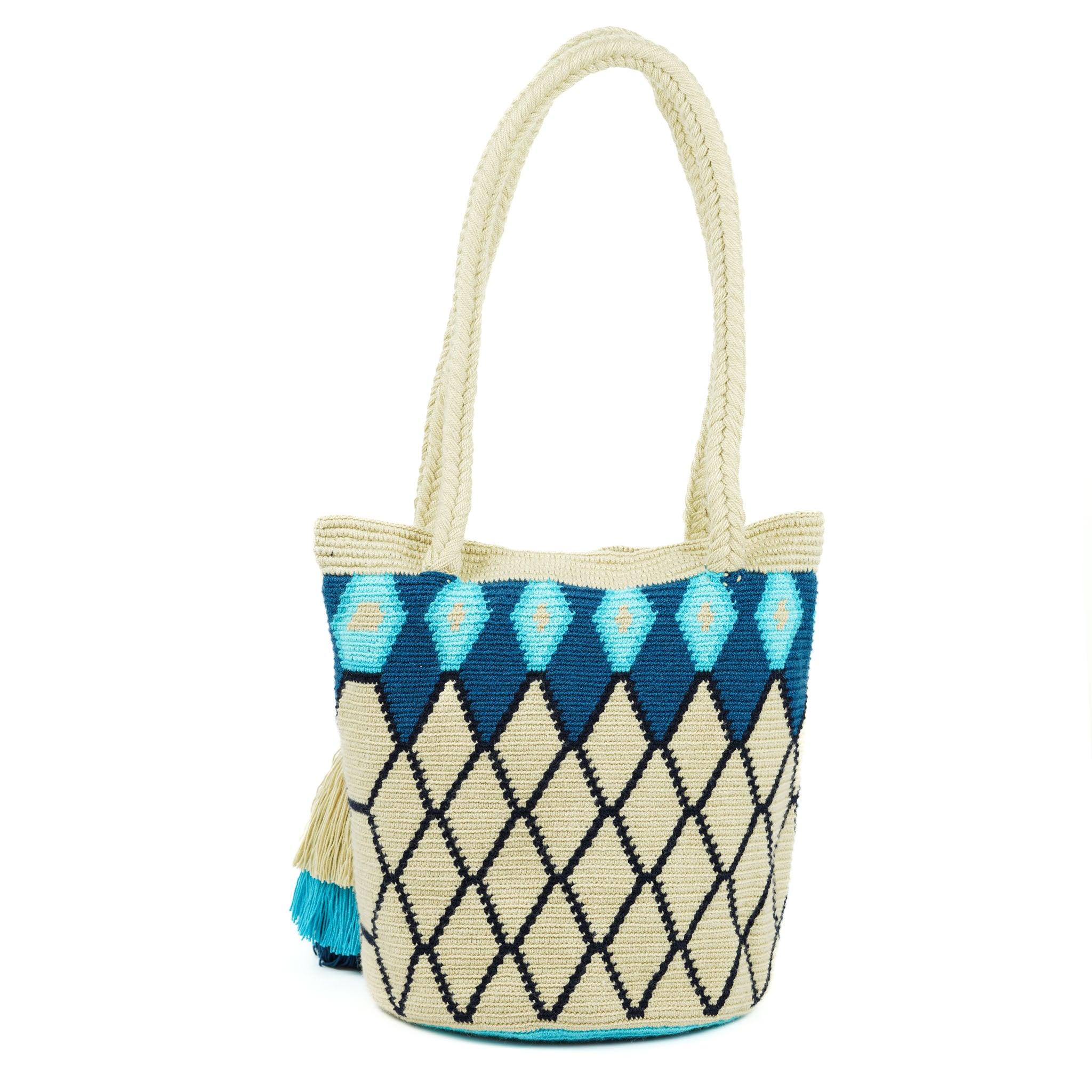 Large Tote Bag Blue Design - Mochila