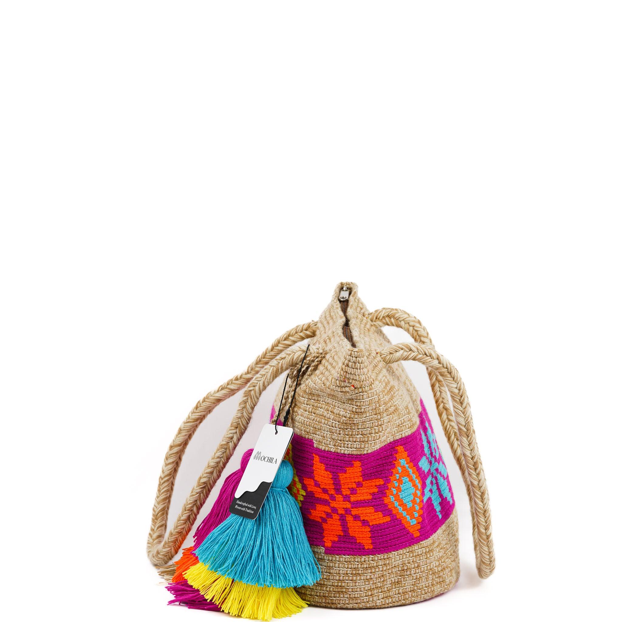 Large Tote Bag Colorful Flowers - Mochila